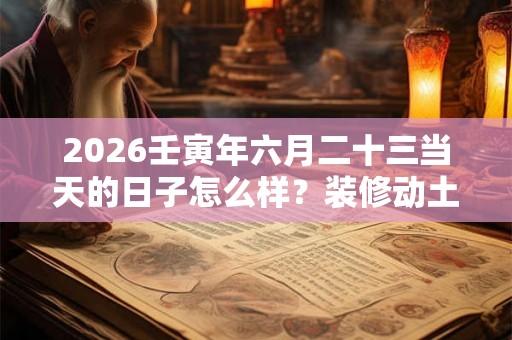 2026壬寅年六月二十三当天的日子怎么样?装修动土好不好? 2026壬寅年六月二十三当天的日子怎么样?装修动土好不好?