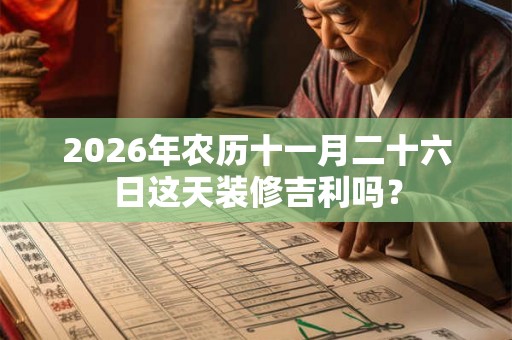 2026年农历十一月二十六日这天装修吉利吗？