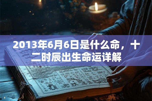 2013年6月6日是什么命，十二时辰出生命运详解