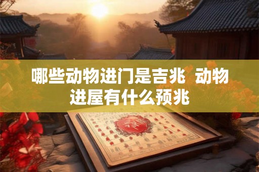哪些动物进门是吉兆  动物进屋有什么预兆