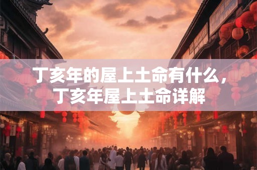 丁亥年的屋上土命有什么，丁亥年屋上土命详解