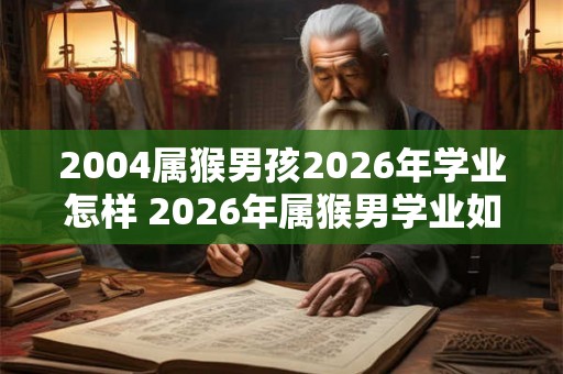2004属猴男孩2026年学业怎样 2026年属猴男学业如何