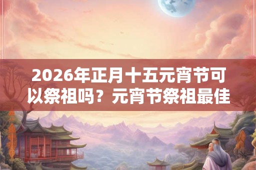 2026年正月十五元宵节可以祭祖吗？元宵节祭祖最佳时间