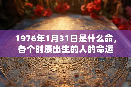 1976年1月31日是什么命，各个时辰出生的人的命运