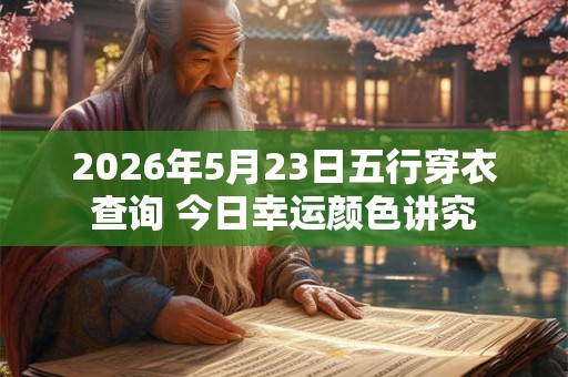 2026年5月23日五行穿衣查询 今日幸运颜色讲究 2026年5月23日五行穿衣查询 今日幸运颜色讲究