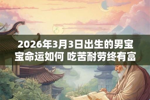 2026年3月3日出生的男宝宝命运如何 吃苦耐劳终有富贵