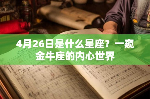 4月26日是什么星座？一窥金牛座的内心世界