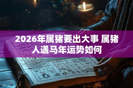 2026年属猪要出大事 属猪人遇马年运势如何