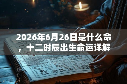 2026年6月26日是什么命，十二时辰出生命运详解
