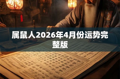属鼠人2026年4月份运势完整版