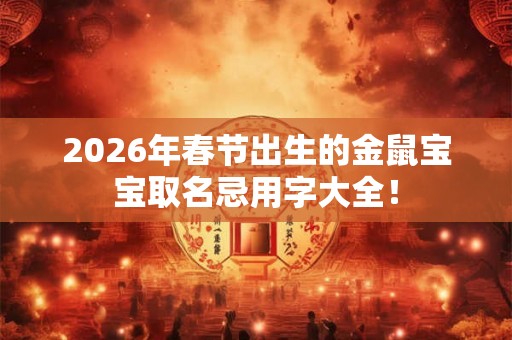 2026年春节出生的金鼠宝宝取名忌用字大全！