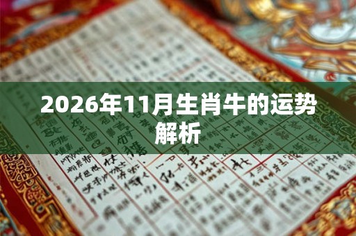 2026年11月生肖牛的运势解析
