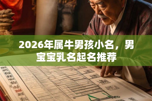 2026年属牛男孩小名，男宝宝乳名起名推荐
