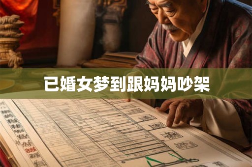 已婚女梦到跟妈妈吵架