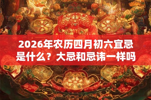 2026年农历四月初六宜忌是什么?大忌和忌讳一样吗? 2026年农历四月初六宜忌是什么?大忌和忌讳一样吗?