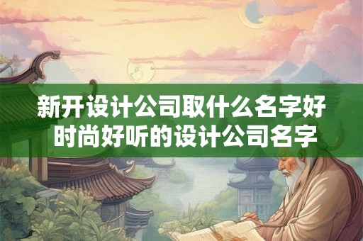 新开设计公司取什么名字好 时尚好听的设计公司名字
