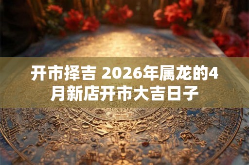 开市择吉 2026年属龙的4月新店开市大吉日子