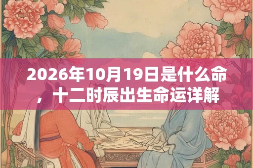 2026年10月19日是什么命，十二时辰出生命运详解