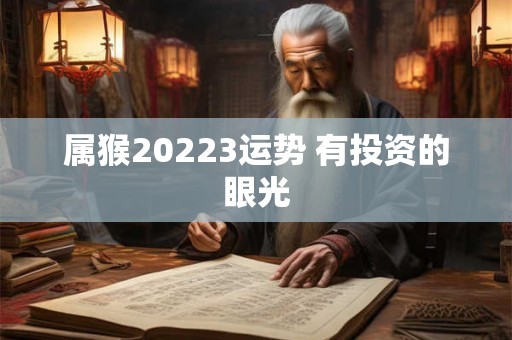 属猴20223运势 有投资的眼光