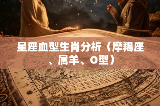 星座血型生肖分析（摩羯座、属羊、O型）