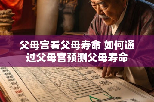 父母宫看父母寿命 如何通过父母宫预测父母寿命