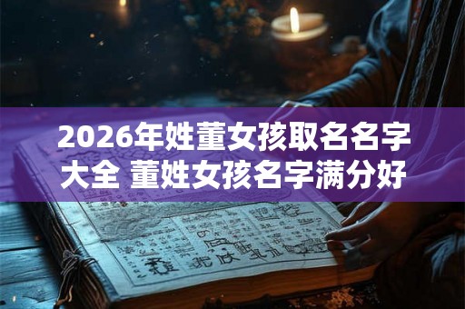 2026年姓董女孩取名名字大全 董姓女孩名字满分好听的