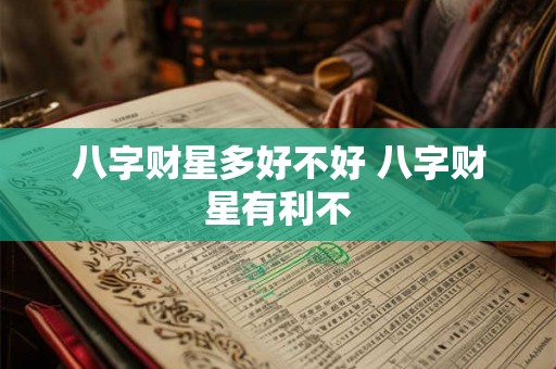 八字财星多好不好 八字财星有利不