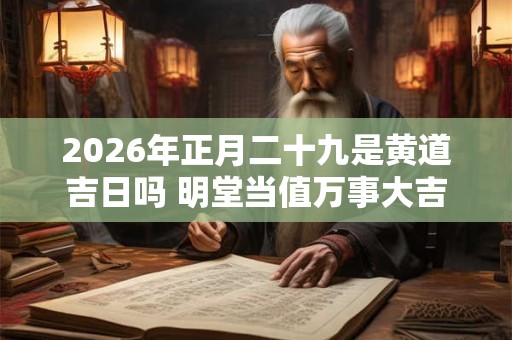 2026年正月二十九是黄道吉日吗 明堂当值万事大吉 2026年正月二十九是黄道吉日吗 明堂当值万事大吉