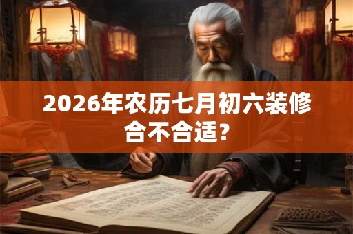2026年农历七月初六装修合不合适? 2026年农历七月初六装修合不合适?
