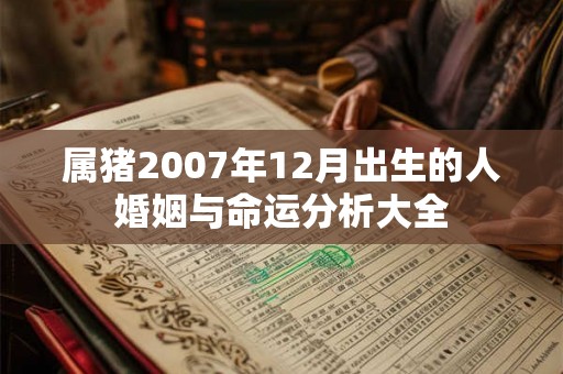 属猪2007年12月出生的人婚姻与命运分析大全