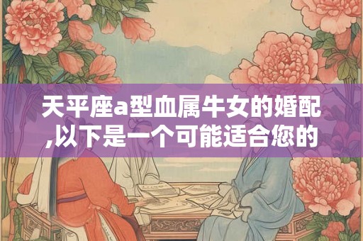 天平座a型血属牛女的婚配,以下是一个可能适合您的和