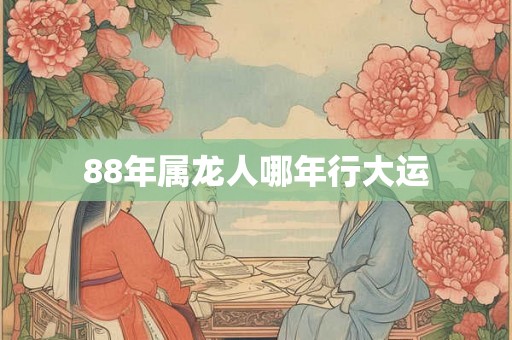 88年属龙人哪年行大运