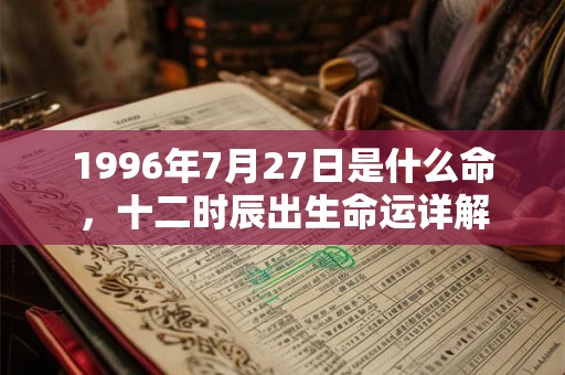 1996年7月27日是什么命，十二时辰出生命运详解
