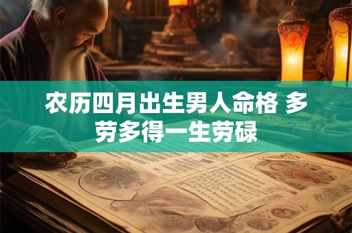 农历四月出生男人命格 多劳多得一生劳碌