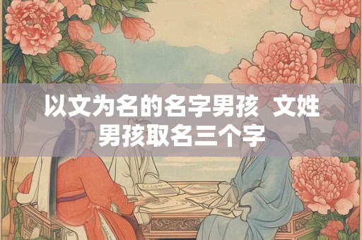 以文为名的名字男孩  文姓男孩取名三个字