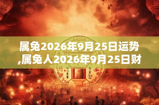 属兔2026年9月25日运势,属兔人2026年9月25日财运,生肖兔2026年9月25日运势 属兔2026年9月25日运势,属兔人2026年9月25日财运,生肖兔2026年9月25日运势