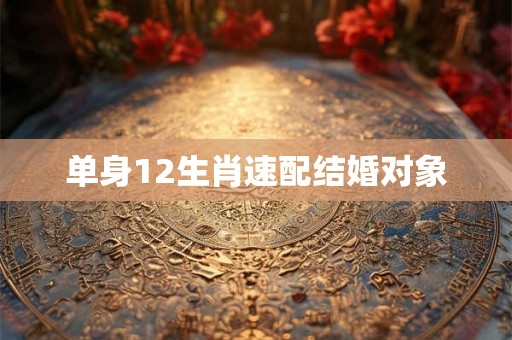 单身12生肖速配结婚对象