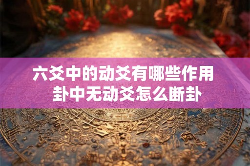 六爻中的动爻有哪些作用  卦中无动爻怎么断卦