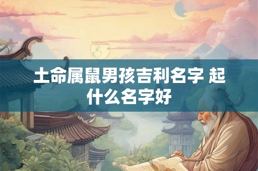 土命属鼠男孩吉利名字 起什么名字好