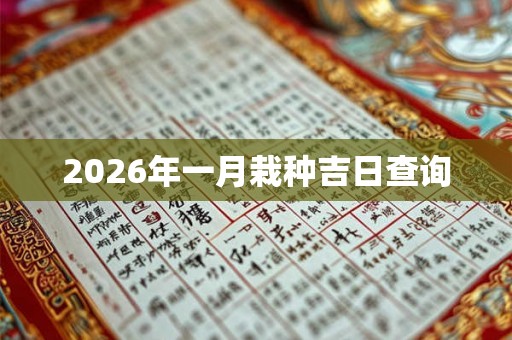 2026年一月栽种吉日查询