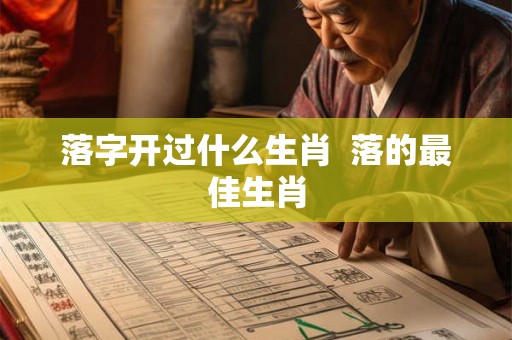 落字开过什么生肖  落的最佳生肖