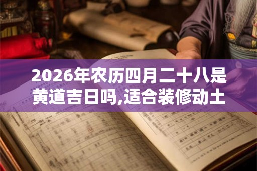 2026年农历四月二十八是黄道吉日吗,适合装修动土吗？
