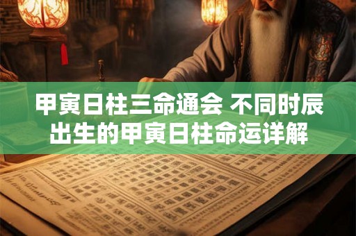 甲寅日柱三命通会 不同时辰出生的甲寅日柱命运详解