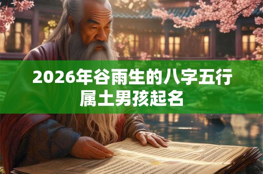 2026年谷雨生的八字五行属土男孩起名