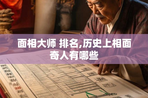 面相大师 排名,历史上相面奇人有哪些