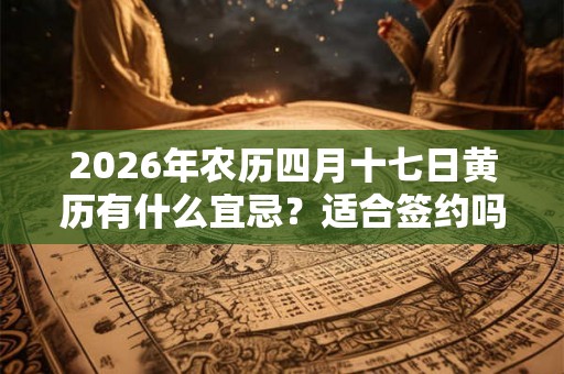 2026年农历四月十七日黄历有什么宜忌?适合签约吗? 2026年农历四月十七日黄历有什么宜忌?适合签约吗?