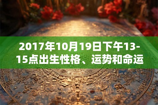 2017年10月19日下午13-15点出生性格、运势和命运