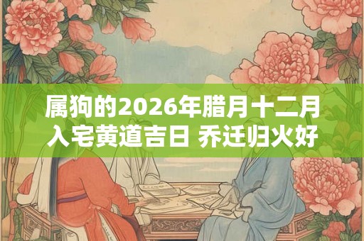 属狗的2026年腊月十二月入宅黄道吉日 乔迁归火好日子 属狗的2026年腊月十二月入宅黄道吉日 乔迁归火好日子