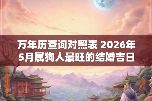 万年历查询对照表 2026年5月属狗人最旺的结婚吉日