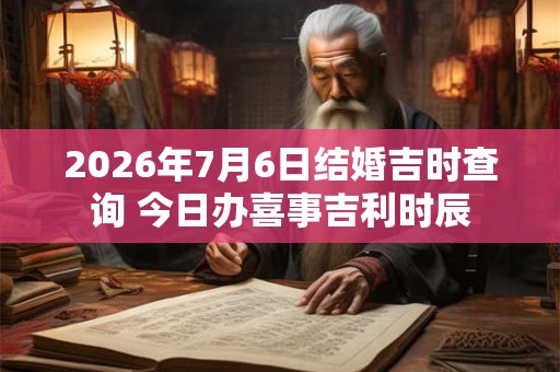 2026年7月6日结婚吉时查询 今日办喜事吉利时辰 2026年7月6日结婚吉时查询 今日办喜事吉利时辰